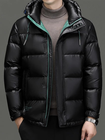 Men Winter Down Jacket Hooded Warm Coat