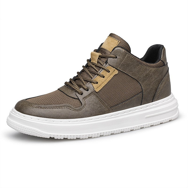 Invisible Height Increasing Hollow Casual Leather Shoes for Men