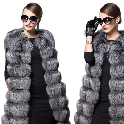 Silver Fox Imitation Fur Vest