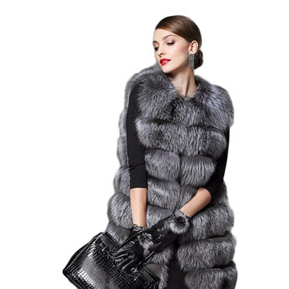 Silver Fox Imitation Fur Vest
