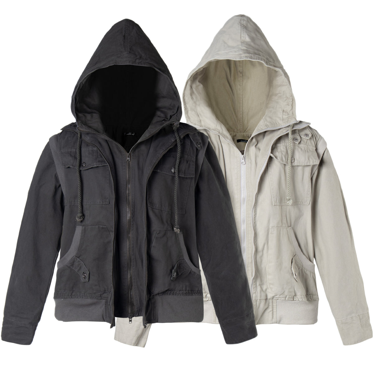 Multi-Pocket Design Hooded Jacket Vest for Women