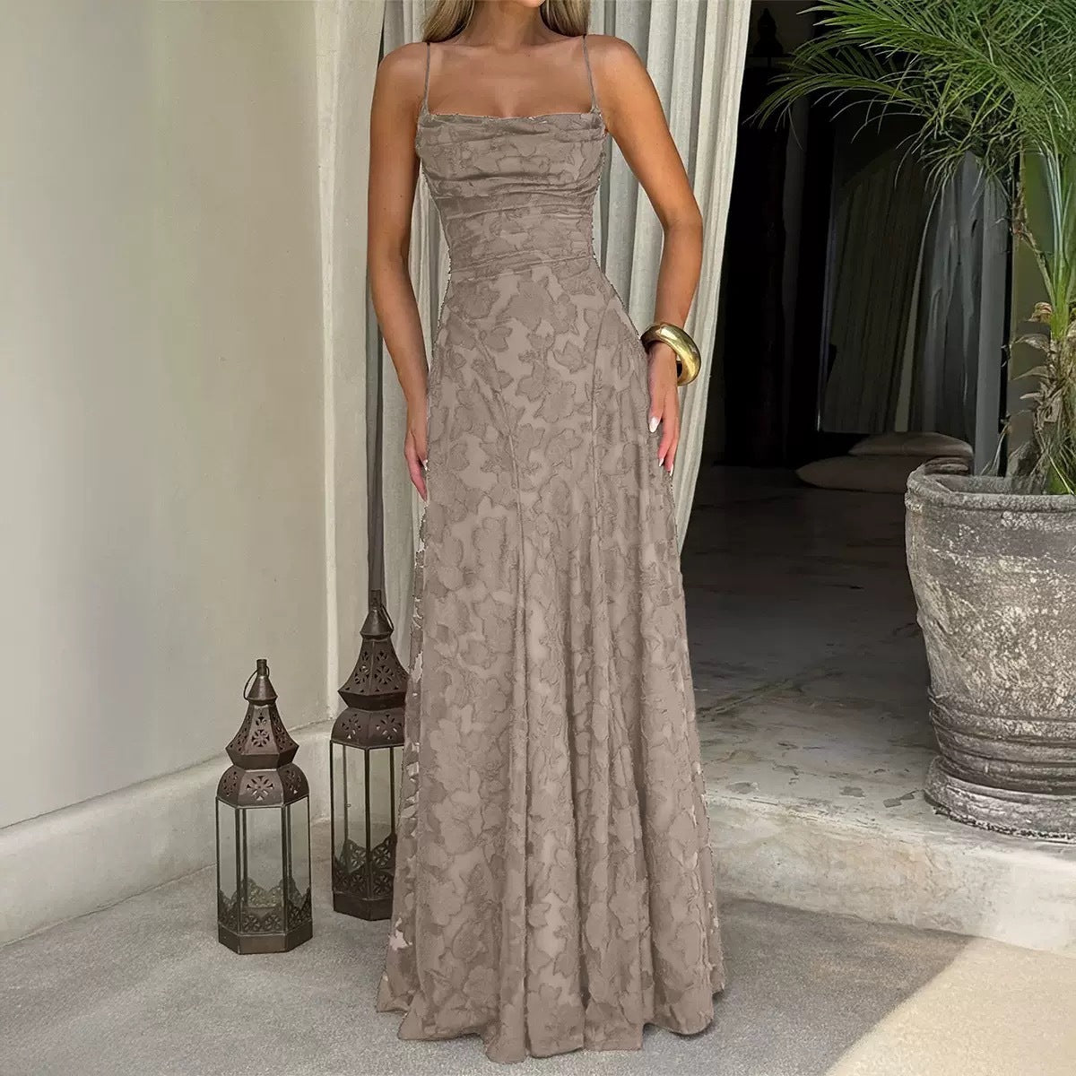 Elegant One-Shoulder Chiffon Dress
