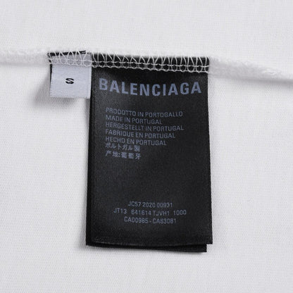 Balenciaga White &amp; Green T-Shirt Without Collar