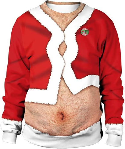 Animal Christmas Print Pullover Sweatshirt
