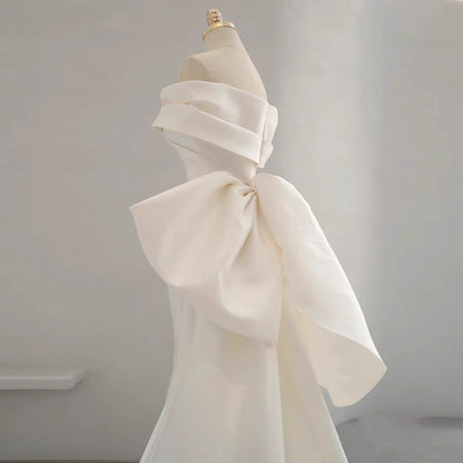 French Satin Fishtail Wedding Dress