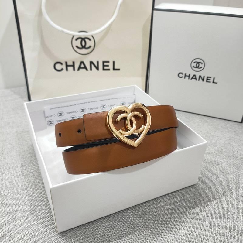 Chanel Calfskin CC Heart Coco In Love Women Belt &