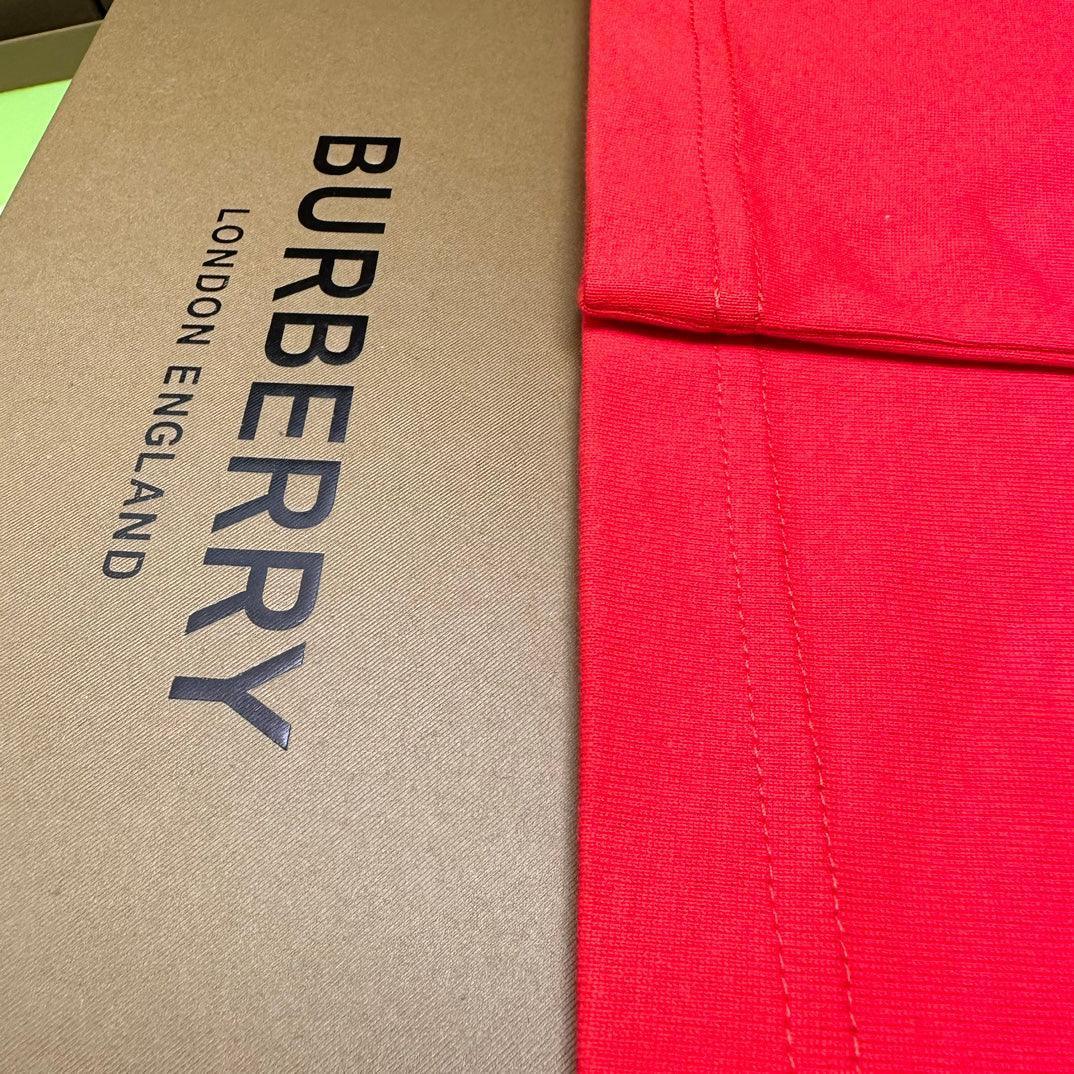 Burberry Red T-Shirt Without Collar
