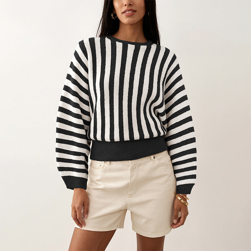 Striped Knitted Pullover Sweater
