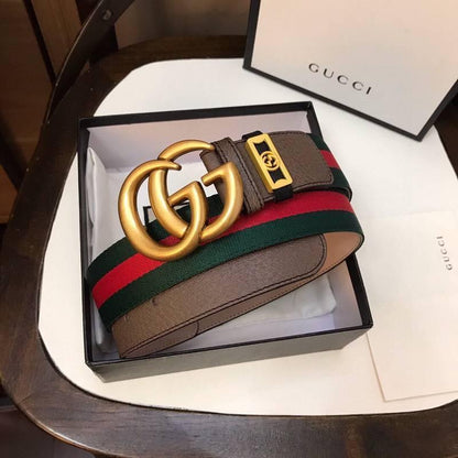 Gucci GG Marmont Web Belt Canvas and Leather &