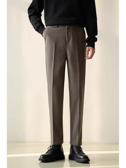 Mens Stylish Casual Straight-leg Suit Pants