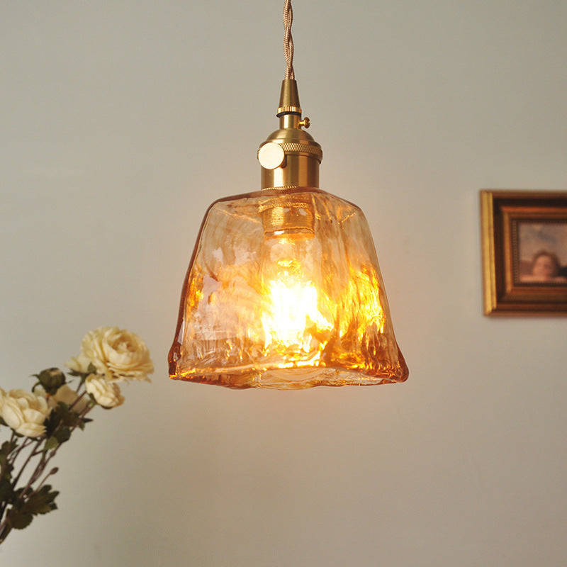 Brass Glass Chandelier Nordic Retro Homestay Bar Restaurant Bedside Lamp