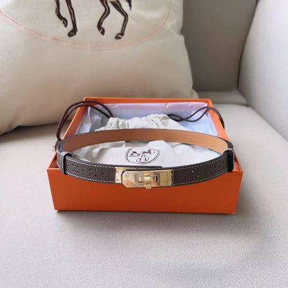 Hermes Men Gold Buckle Belt &