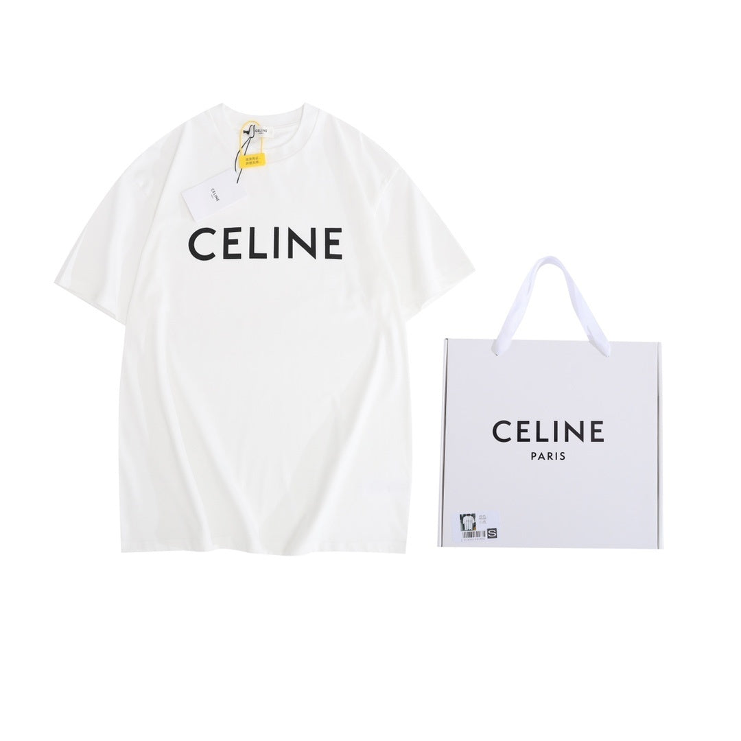 CELINE Paris Loose T-Shirt in Cotton Jersey