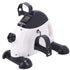 Compact white and black mini exercise bike for hands and feet training with digital display and carrying handle