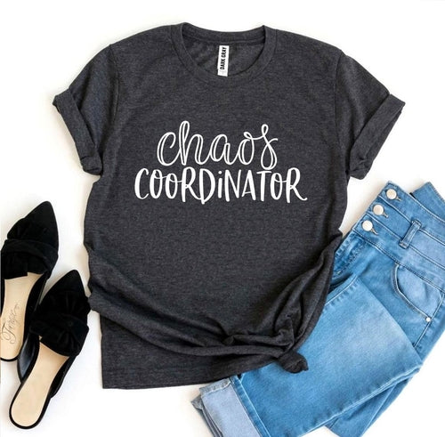 Chaos Coordinator T-shirt made of premium ring spun cotton with soft textile flex print by Bella Canvas