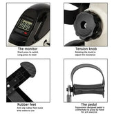 Compact portable mini exercise bike with handle for hands and feet training at home