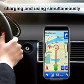 Ezra Ninja Dragon QI X universal wireless charger with car mount holder, showing sleek design and mounting clip for vehicle use.