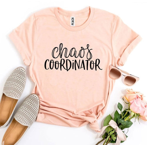 Chaos Coordinator T-shirt in premium ring spun cotton with soft textile flex print and Bella Canvas brand logo