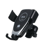 Ezra Ninja Dragon QI X universal wireless charger with car mount holder mounted in a vehicle, showing sleek design and charging pad.