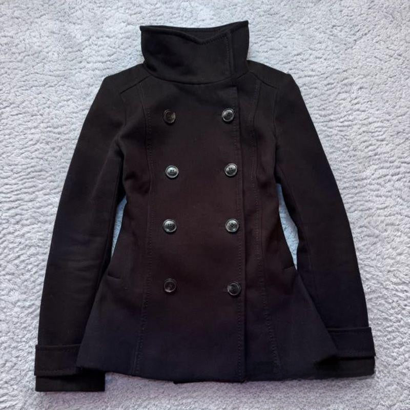 Double-breasted stand-collar jacket