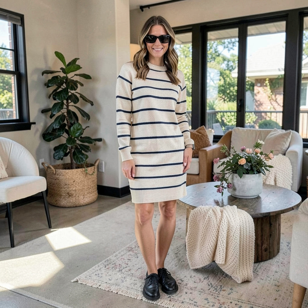 Volcom So Far So Good Striped Sweater Dress, Size Medium