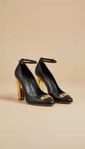 Shadow Black Architectural Heel Pumps