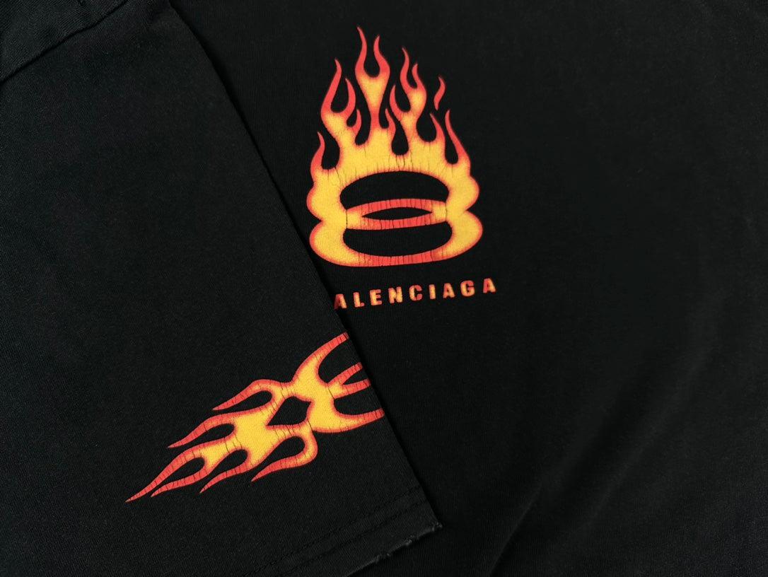 Balenciaga Burning Unity T-Shirt Oversized in black vintage jersey