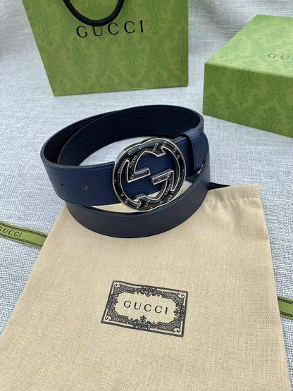 GUCCI Embellished coated-canvas and leather belt &