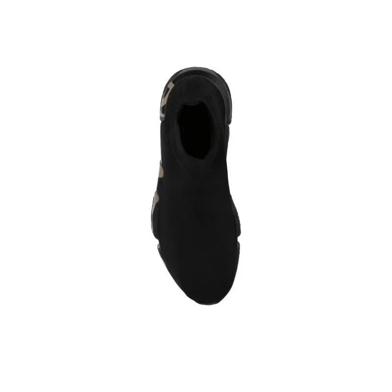 Balenciaga Speed Graffiti Trainers Black Dark Beige
