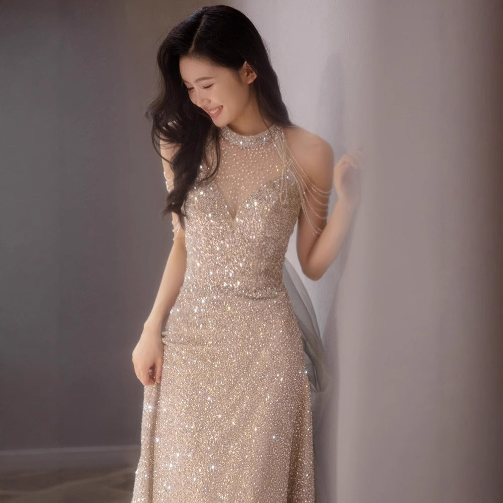 Halter Neck Evening Dress