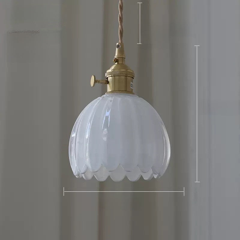Brass Glass Chandelier Nordic Retro Homestay Bar Restaurant Bedside Lamp