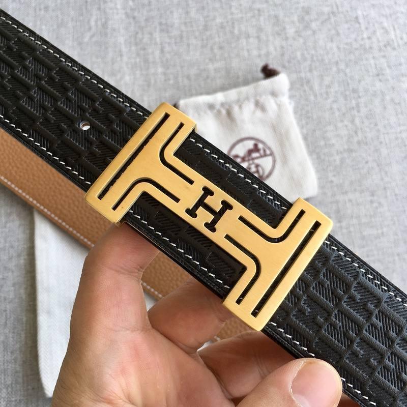 Hermes Men Gold Buckle Belt &