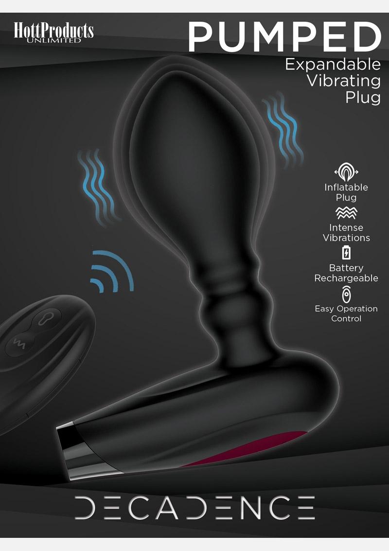 Decadence Pumped Expandable Silicone Vibrating Butt Plug