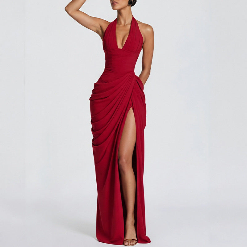 Elegant Halter Neck Evening Gown