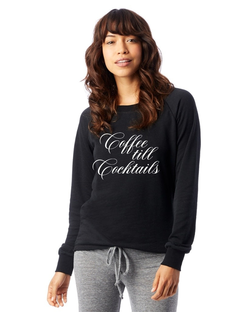 Coffee Till Cocktails Graphic Crew - Black
