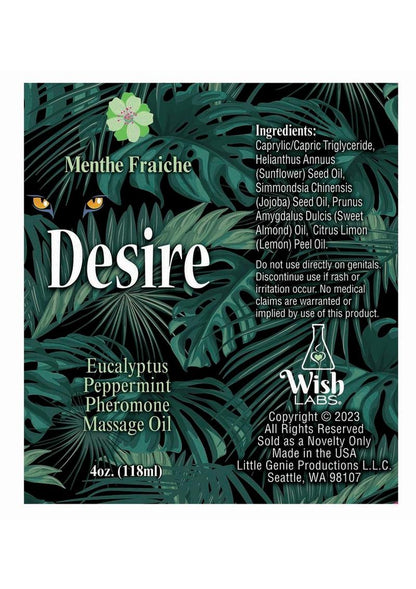 Desire Eucalyptus Peppermint Pheromone Massage Oil