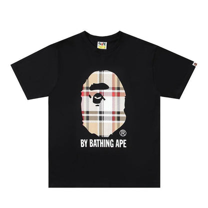 Bathing Ape Check by Bathing Tee Black/Beige