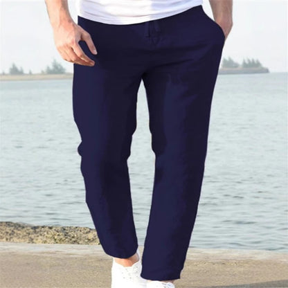 Mens Cotton Linen Casual Pants