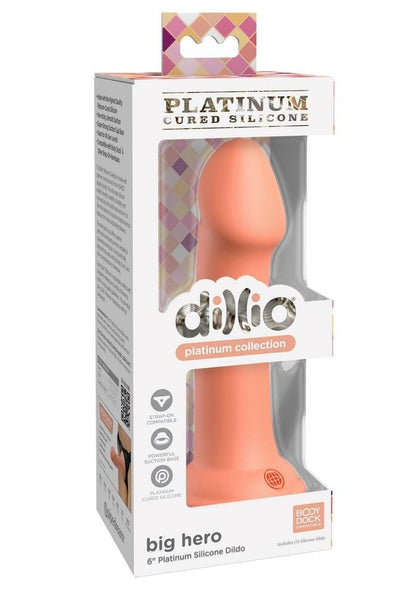 Dillio Platinum Big Hero 6in Silicone Dildo Strap-On Compatible