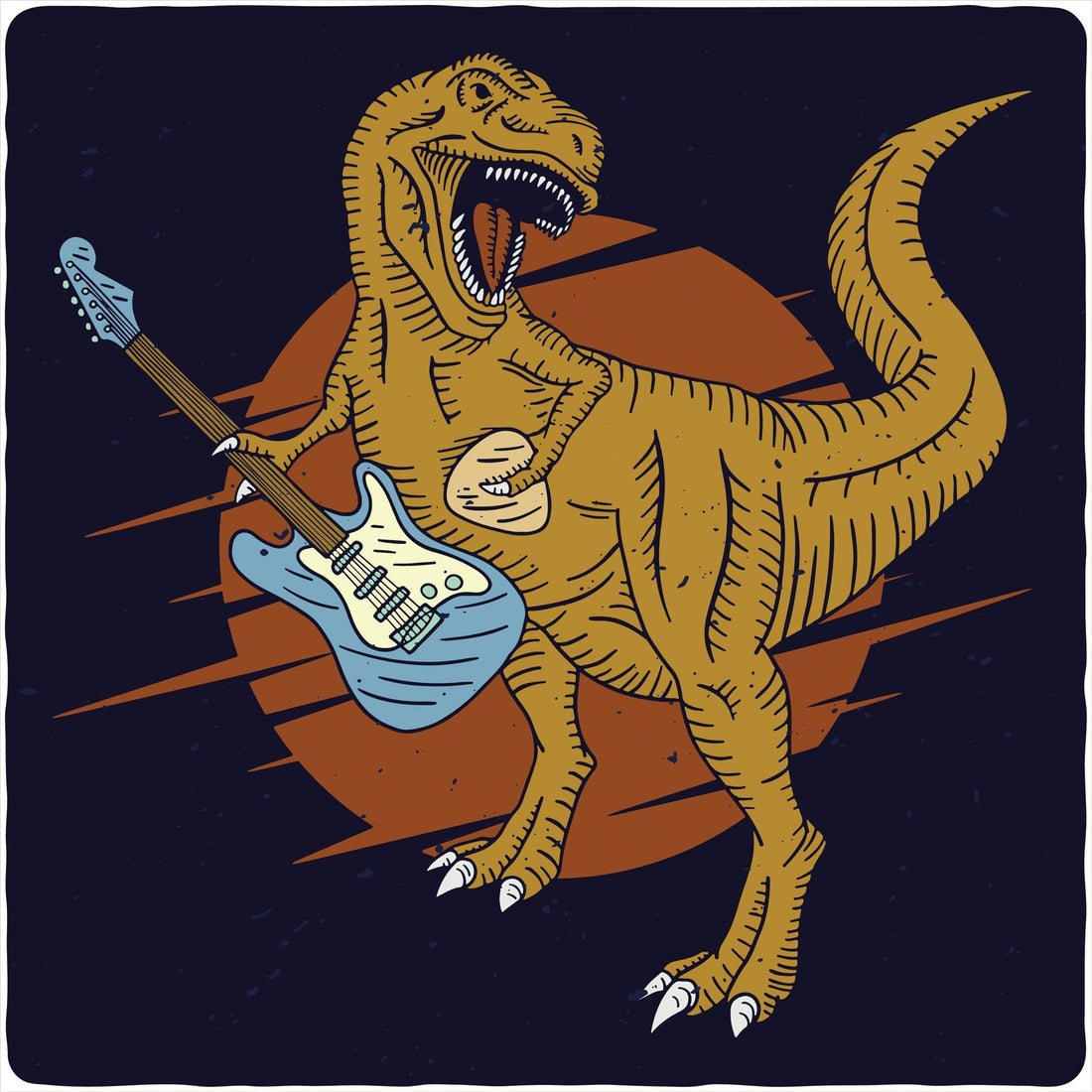 Dinosaur with a guitar Men&