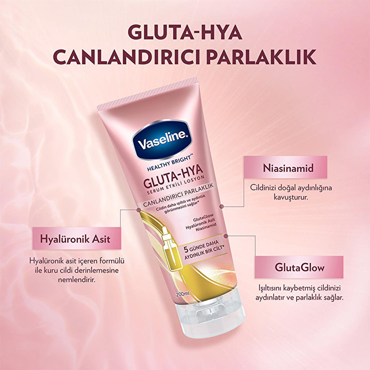 Vaseline Gluta-Hya Serum Burst Revitalizing Body Lotion - Moisturizing Body Lotion with Hyaluronic Acid &amp; GlutaGlow Technology