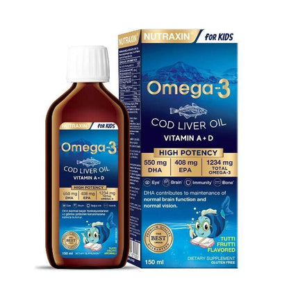 Nutraxin Kids Omega-3 Syrup - 150 ml | Tutti Frutti Flavor