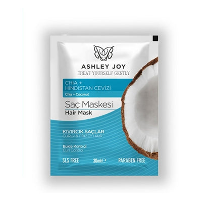 Ashley Joy Curl Control Hair Mask: Define Curls, Reduce Frizz &amp; Repair with Chia &amp; Flax Seed - Moisturizing Natural Hair Mask