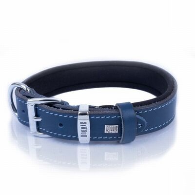Doggie Comfort Leather Dog Collar Royal Blue 2.5x45 cm