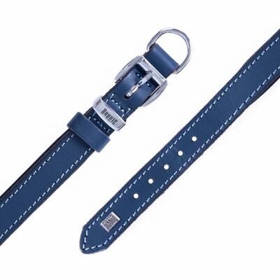 Doggie Comfort Leather Dog Collar Royal Blue 30-35cm
