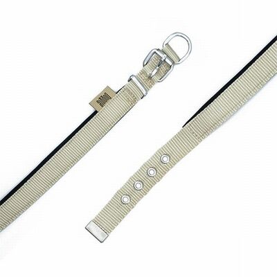 Doggie Comfort Woven Dog Collar Khaki Adjustable 2.5x42-50 cm