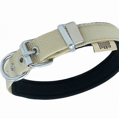 Doggie Comfort Woven Dog Collar Khaki 3x42-50 cm