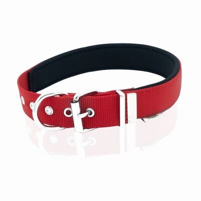 Doggie Comfort Woven Dog Collar Red Large Breed 25.5 Inch