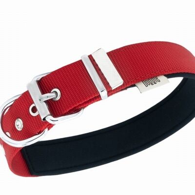 Doggie Comfort Woven Red Dog Collar for Large Breeds 60-70 cm