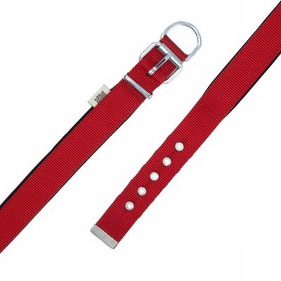 Doggie Comfort Woven Red Dog Collar for Large Breeds 60-70 cm